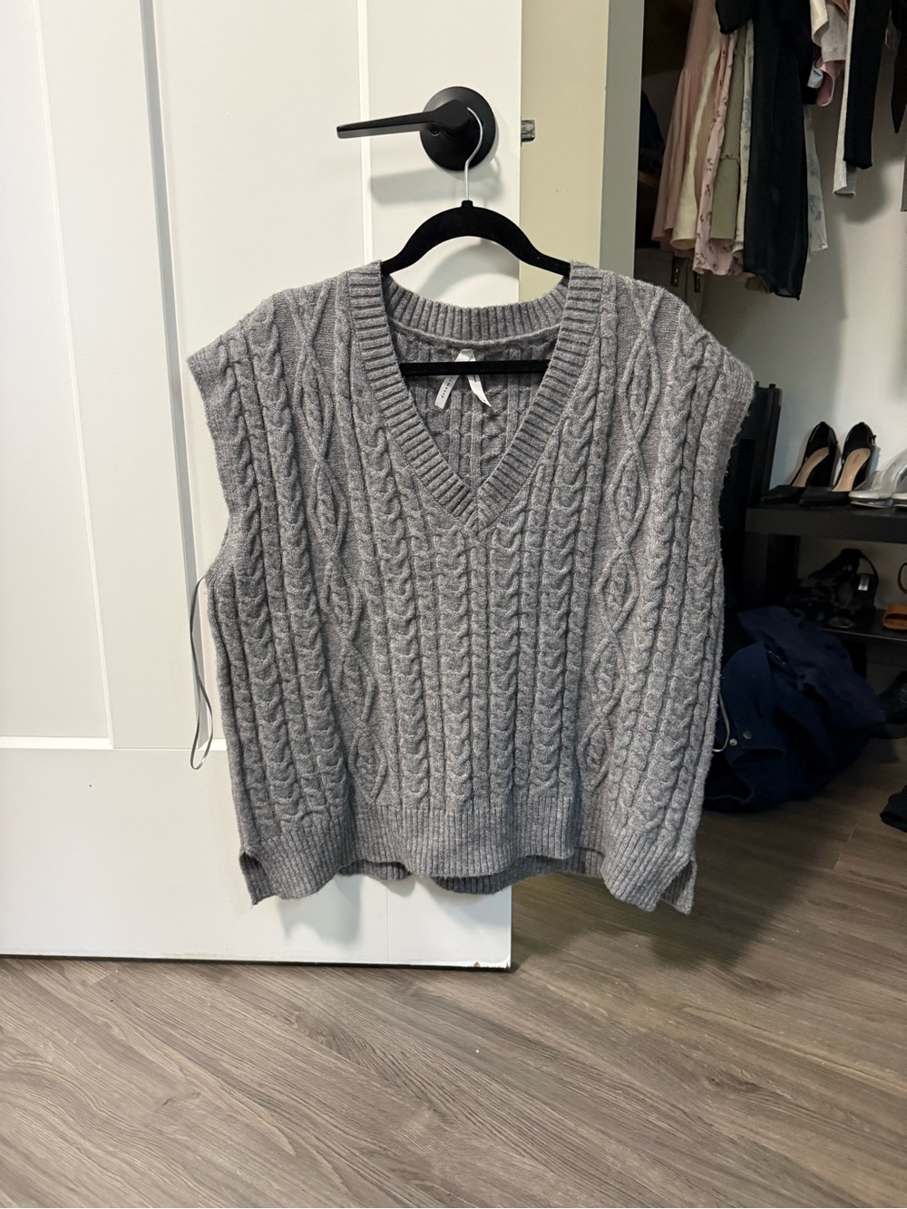 Oversized Cable Knit Sweater Vest
